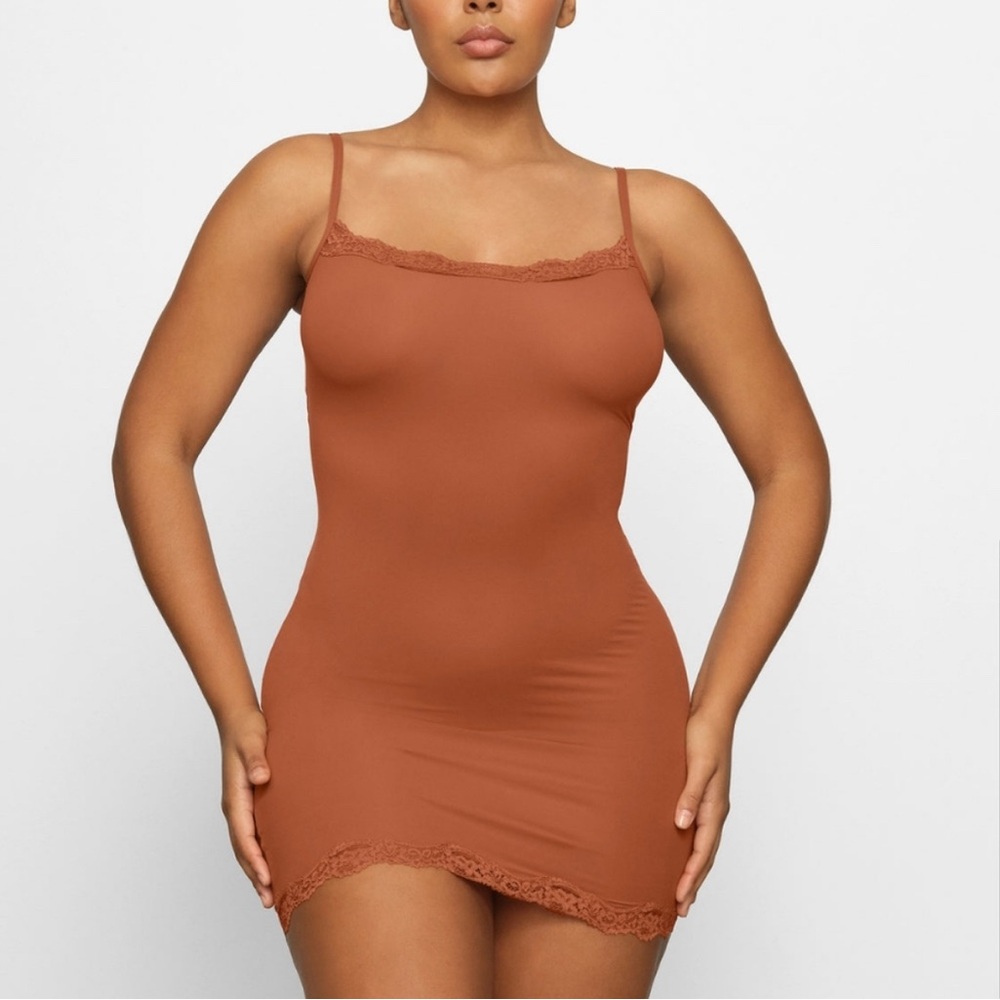 Skims Fits Everybody Slip Dress Bronze XL NWT